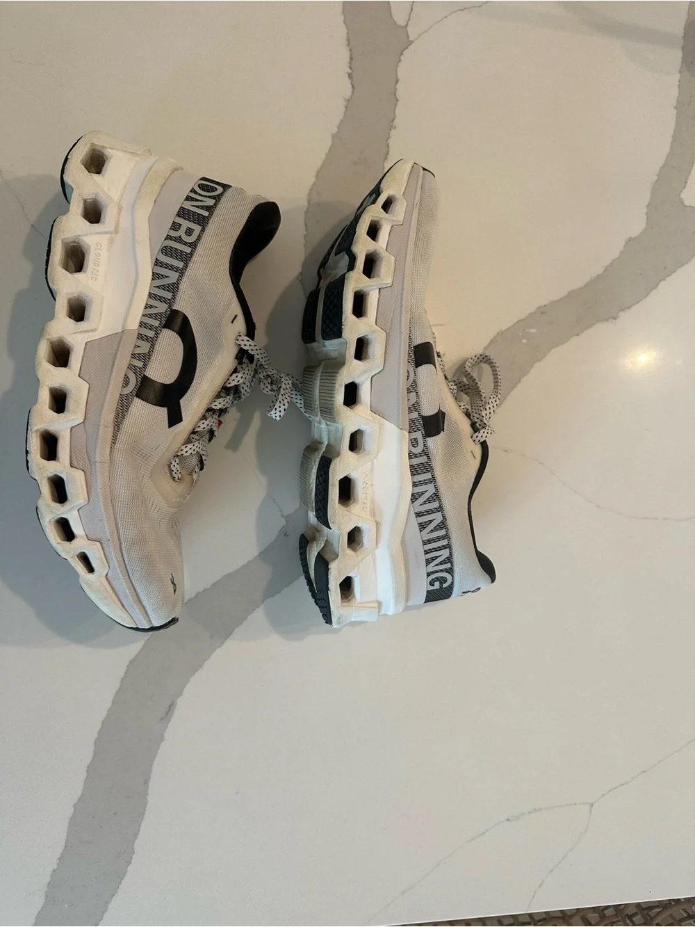 On cloudmonster Running women’s White and Black Athletic Running Shoes